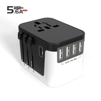 Ʈ���Ǳ� ��Ƽ �÷��� JY305B, USB 4�� CŸ�� 1�� ���� 5 600mA